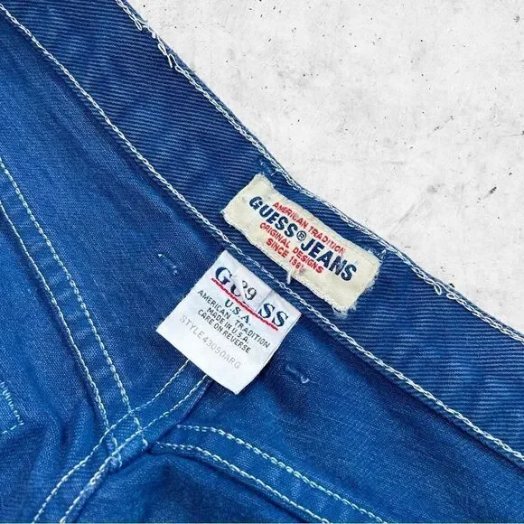 Vtg 90s Guess Jeans USA Jeans, Red Patch, High Rise Tapered Leg, USA Made 28 30 - Picture 6 of 7